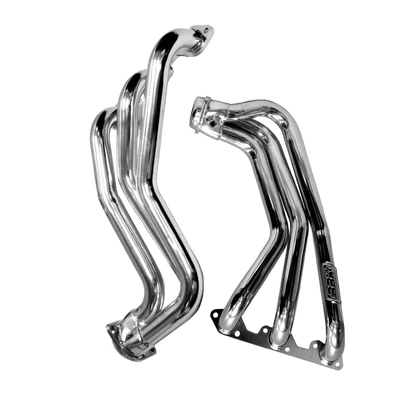 BBK 07-11 Jeep Wrangler 3.8 V6 Long Tube Exhaust Headers with Y Pipe and Catalytic Converters - 1-5/8 inch Silver Ceramic Finish