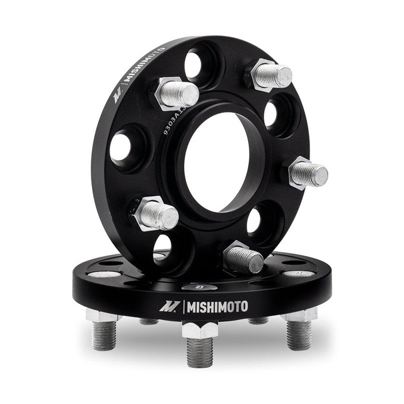Mishimoto 5x120 Wheel Spacers for Chevrolet Impala – 15mm Thickness with Hub-Centric Design and M14x1.5 Studs