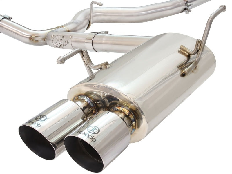 aFe Takeda 3-Inch Stainless Steel Cat-Back Exhaust System for 2015-2020 Subaru WRX and WRX STI with Polished Tips