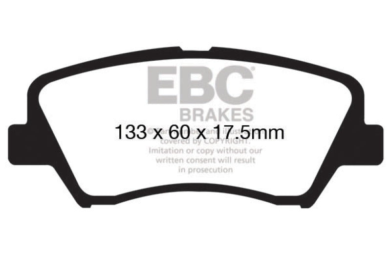 EBC Redstuff Ceramic Low Dust Front Brake Pads for Hyundai Elantra Models * Part Number EBCDP31874C