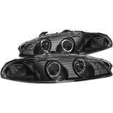 ANZO 1997-1999 Mitsubishi Eclipse Projector Headlights with Halo, Black G2 Housing