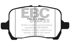 EBC DP51763NDX Bluestuff NDX Front Brake Pads for 2006-2009 Pontiac Solstice and 2006-2010 Saturn Sky
