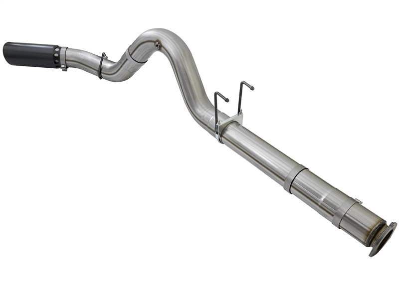 aFe Large Bore-HD 5-inch DPF Back Exhaust System for 2017 Ford Diesel Trucks with Black Tip * Part Number afe49-43090-B