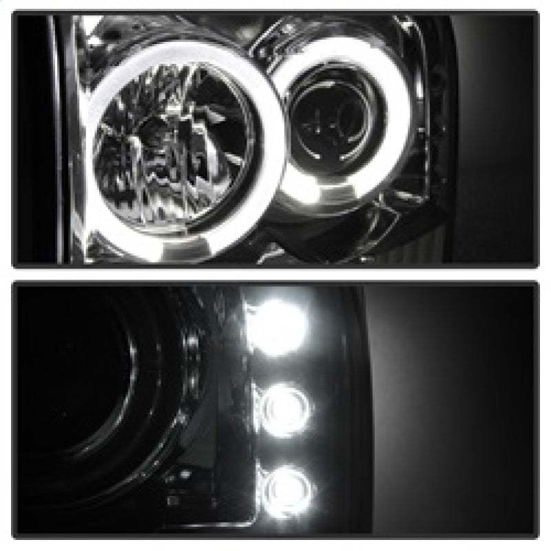 Spyder Halo LED Projector Headlights for Ford F-250 Super Duty 2002-2004, Version 2 Chrome with Bulbs Included