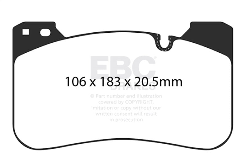 EBC Redstuff Ceramic Low Dust Brake Pads for 2018-2021 BMW M5 and M8