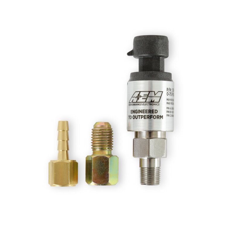 AEM 5 Bar (75 PSIa) Stainless Steel Pressure Sensor Kit for Automotive Applications