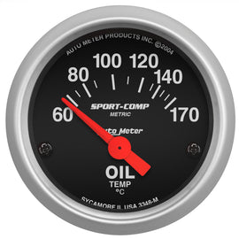 AutoMeter Sport-Comp 52mm Electronic Oil Temperature Gauge Part #ATM3348-M