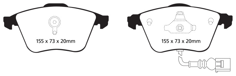 EBC Redstuff Ceramic Low Dust Front Brake Pads for Audi TTS Quattro and Volkswagen Golf R * Part Number EBC DP31946C