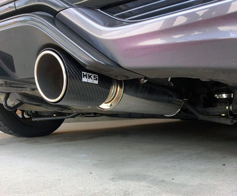 HKS Hi-Power Muffler for 2014+ Honda Fit Sport GK5 with Carbon Tips – Part Number hks32016-KH001