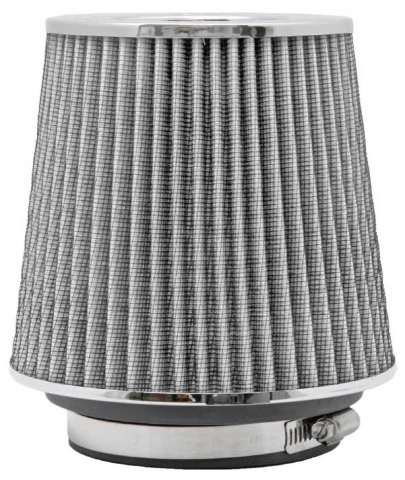 K&N Engineering Universal Chrome Round Tapered Air Filter - 4-Inch Flange ID, 5.5-Inch Height, Fits Multiple Applications