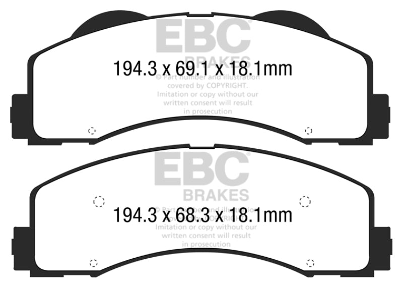EBC Yellowstuff Front Brake Pads for Ford F-150 2015-2016 * High-Performance Street and Track Use