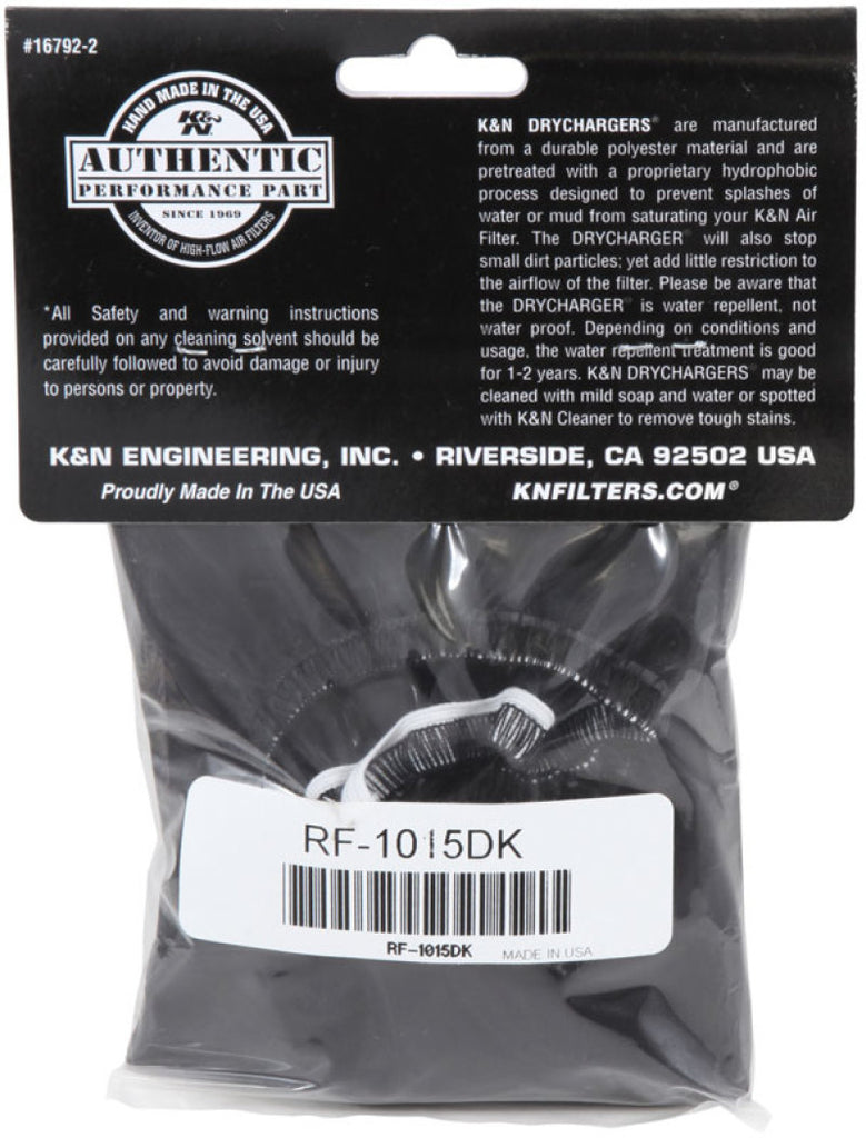 K&N Engineering Air Filter Wrap Drycharger * Black, Part No. knnRF-1015DK