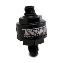 Load image into Gallery viewer, Turbosmart Billet Turbo Oil Feed Filter with 44 Micron Pleated Disc – AN-4 Male to AN-4 ORB – Black