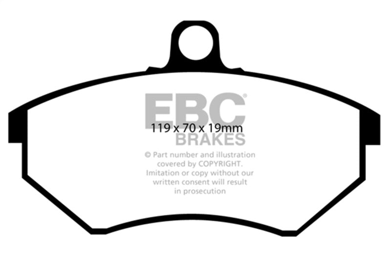 EBC Ultimax2 Front Brake Pads for 1990-1998 Volkswagen Corrado and Jetta, Part Number UD684