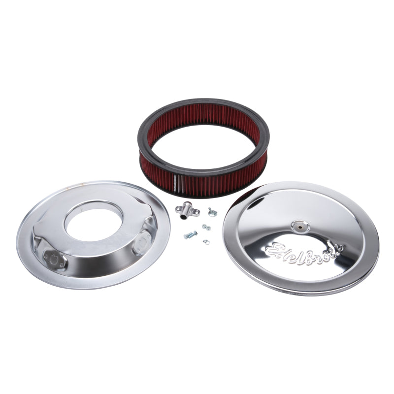 Edelbrock Pro-Flo Series Round Chrome Air Cleaner – 14 Inch Diameter for 5-1/8" Carbs