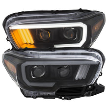Load image into Gallery viewer, ANZO 2016-2017 Toyota Tacoma Projector Headlights with Plank Style Design, Black Housing and Amber Accents