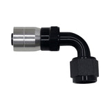 DeatschWerks - Female Swivel 90° Crimp-Style Hose End -8 AN (CPE) - Anodized Matte Black