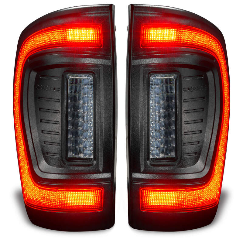 Oracle Lighting Flush Style LED Tail Lights for 2016-2023 Toyota Tacoma - Low-Profile, Modular Design with Signature LED Lighting and Dynamic Turn Signals