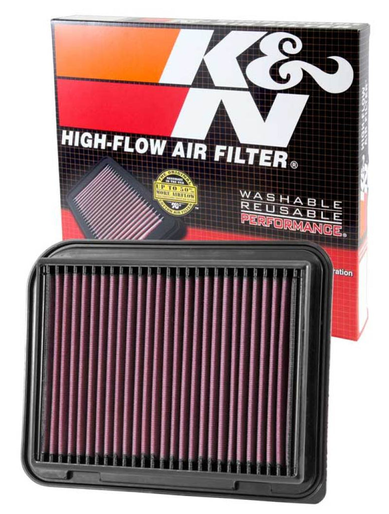 K&N Replacement Panel Air Filter for Mitsubishi Outlander, ASX, and Lancer 2012-2015 * High-Flow Reusable Filter Part Number KN-33-3015