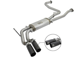 aFe Power Rebel Series 2-1/2 Inch Stainless Steel Cat-Back Exhaust System with Black Tips for 2016-2017 Nissan Titan V8 5.6L
