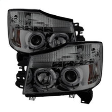 Load image into Gallery viewer, Spyder LED Halo Projector Headlights for Nissan Titan &amp; Armada 2007-2014, Smoke Finish