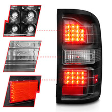 Load image into Gallery viewer, ANZO 2014-2018 GMC Sierra LED Tail Light Assembly with Black Housing and Clear Lens