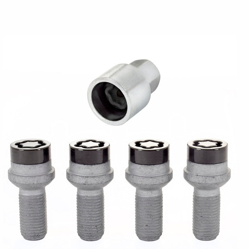 McGard Black Radius Seat Wheel Lock Bolt Set M14 x 1.5 for Mercedes-Benz Vehicles
