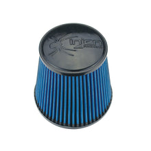 Load image into Gallery viewer, Injen NanoWeb Dry Air Filter Part No. X-1128-BB — 4-inch Flange, 5.5-inch Base, 5.4-inch Height, 4-inch Top