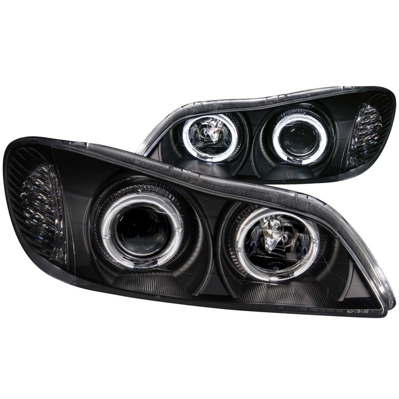 ANZO 2000-2004 Infiniti I30 & I35 Projector Headlights with Halo, Black Housing, Clear Lens, Pair