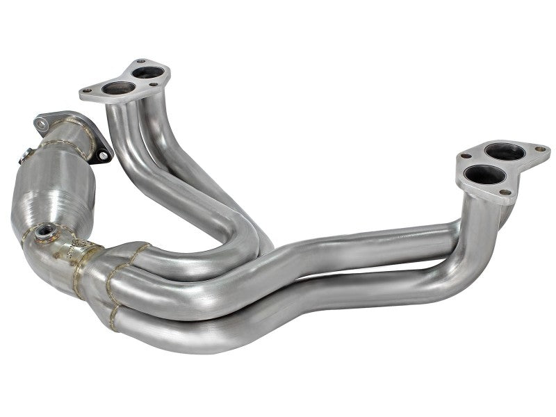 aFe 12-17 Toyota 86 / FRS / BRZ Twisted Steel 304 Stainless Steel Long Tube Header with Catalytic Converter