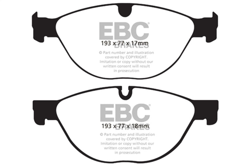 EBC DP42076R Yellowstuff Front Brake Pads for 2009-2013 Jaguar XF and XFR, 2009-2013 Jaguar XKR