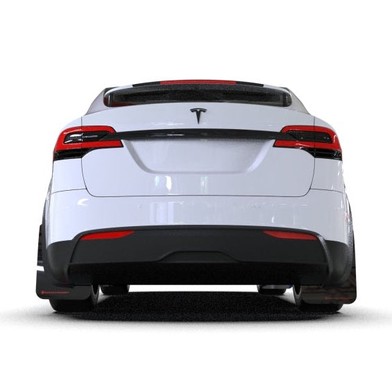 Rally Armor 22-26 Tesla Model X Black UR Mud Flap with Red Logo – Durable Polyurethane Protection