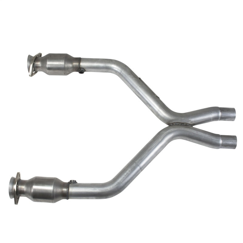 BBK Performance 11-14 Ford Mustang 3.7 V6 Short Mid X Pipe with Catalytic Converters - 2.5 Inch Mandrel Bent Tubing for BBK Long Tube Headers