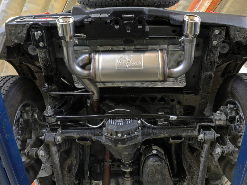aFe Vulcan 3-inch Stainless Steel Axle-Back Exhaust System with Black Tips for 2021-2022 Ford Bronco