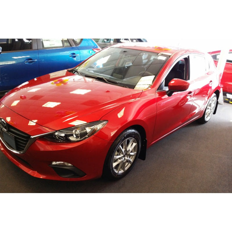 Rally Armor UR Series Mud Flap Set for 2014-2015 Mazda 3 with White Logo