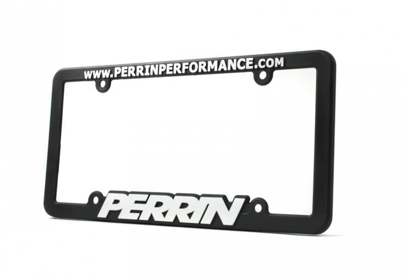 Perrin Performance Black License Plate Frame with White Lettering - Part ASM-BDY-500