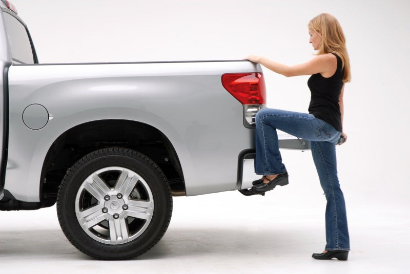 AMP Research BedStep for 2022-2026 Toyota Tundra - Black Retractable Rear Bumper Access Step