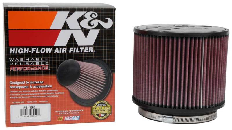 K&N Engineering Universal Rubber Air Filter with 6-Inch Flange ID, 7.5-Inch Outer Diameter, and 6-Inch Height