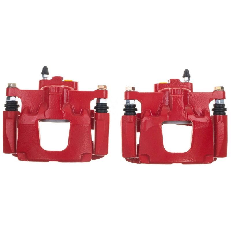 PowerStop Powder Coated Red Brake Calipers for Jeep Wrangler JK 2007-2018 * Pair with Brackets