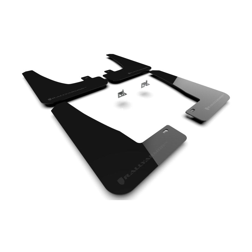 Rally Armor 22-26 Tesla Model X Black UR Mud Flaps with Metallic Black Logo