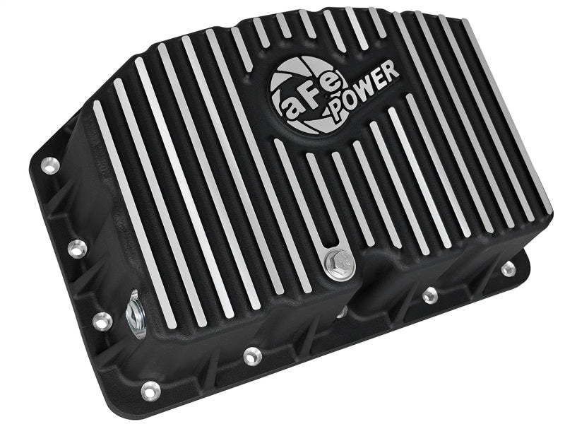 aFe Power Pro Series Engine Oil Pan for Ford Super Duty 6.7L Diesel V8 - Black with Machined Fins (Part #afe46-70322)