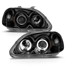 Load image into Gallery viewer, ANZO 1996-1998 Honda Civic Projector Headlights with Halo, Black Housing, Clear Lens – Pair
