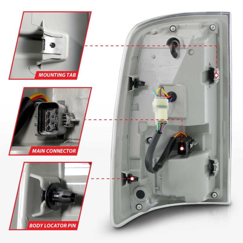 ANZO 09-18 Dodge Ram 1500 Sequential LED Tail Lights with Smoke Black Housing and Switchback Amber Signal