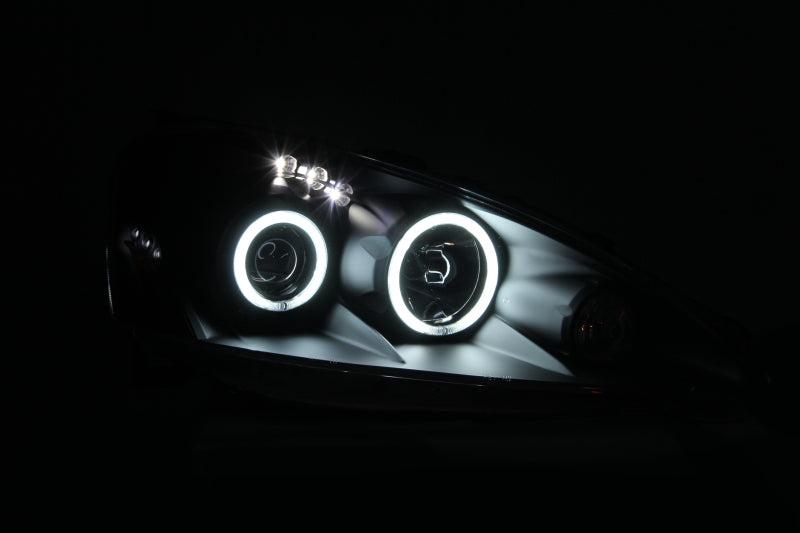 ANZO 2005-2006 Acura RSX Projector Headlights with Halo Black Housing – Clear Lens Pair