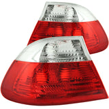 ANZO 2000-2003 BMW 3 Series E46 Taillights Red and Clear Lens Pair