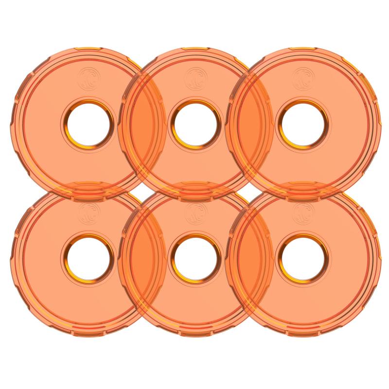 KC HiLiTES Cyclone V2 LED Replacement Lens - Amber - Pack of 6
