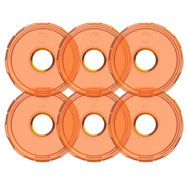 KC HiLiTES Cyclone V2 LED Replacement Lens - Amber - Pack of 6
