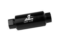 Load image into Gallery viewer, Aeromotive In-Line Fuel Filter with 40-Micron Stainless Mesh Element, ORB-10 Port, 2 Inch Diameter, Bright-Dip Black Finish
