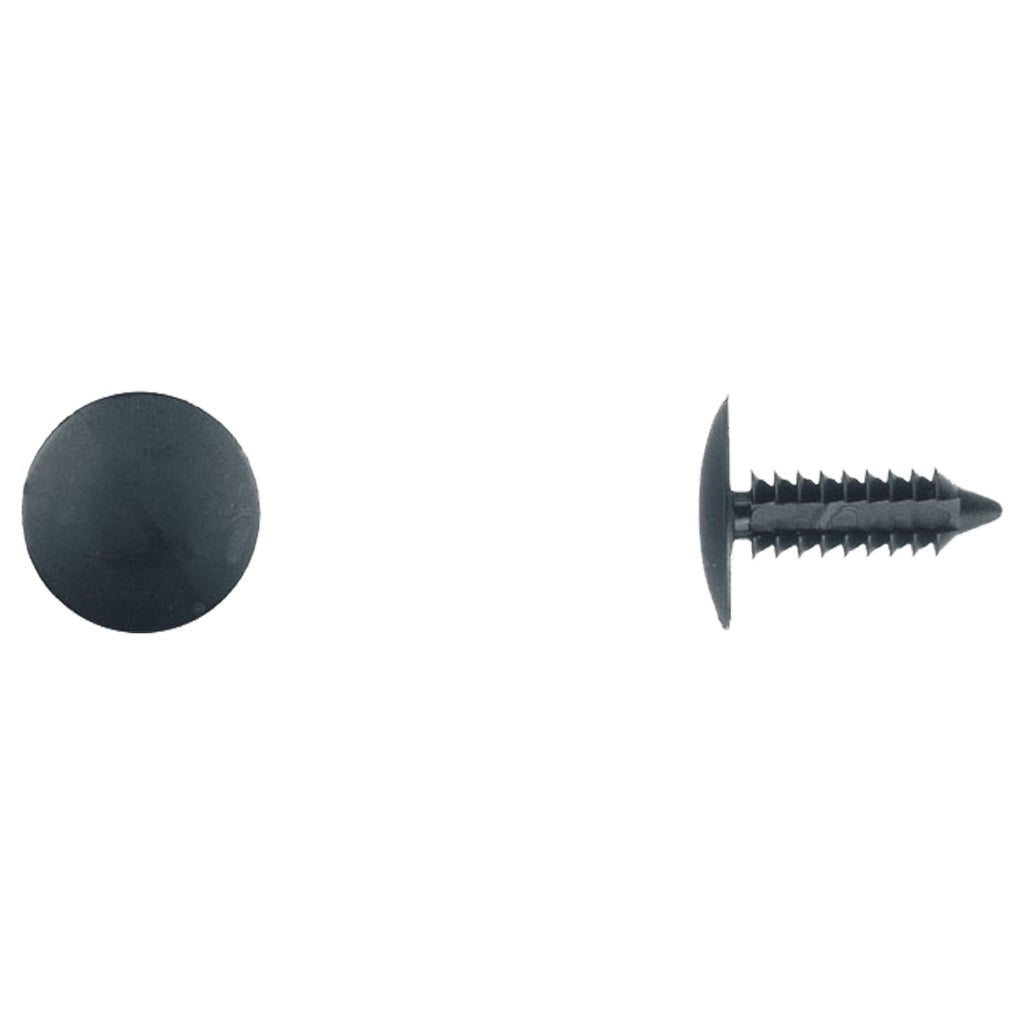Black Nylon Shield Retainers 7/32" Hole 21/32" Hd 3/4" Stem