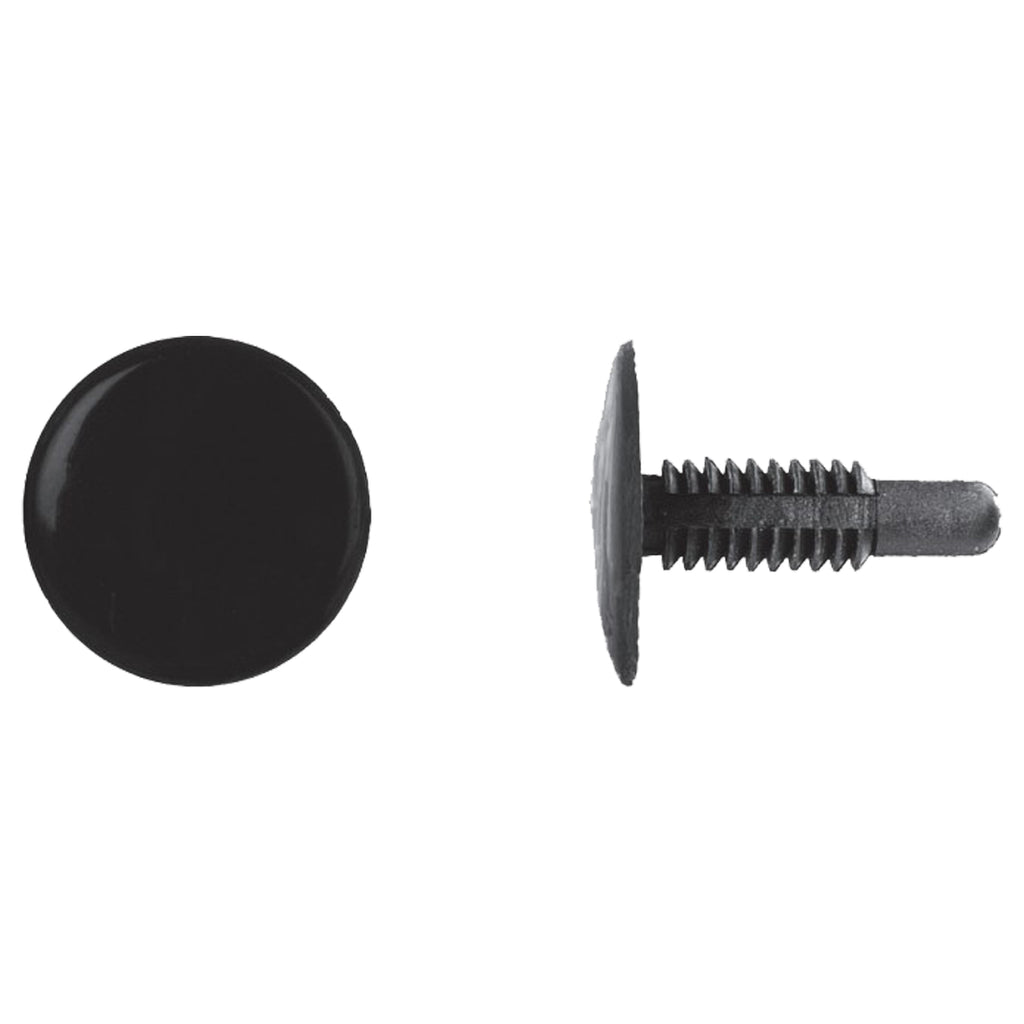 Black Nylon Trim Panel Ret 1/4" Hole Size 1 3/32" Stem